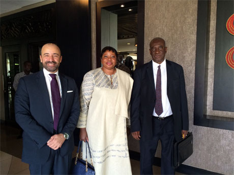 The United Nations Legal Counsel, Mr. Serpa Soares, with ICC Prosecutor Fatou Bensouda and ICTR Prosecutor Hassan Jallow