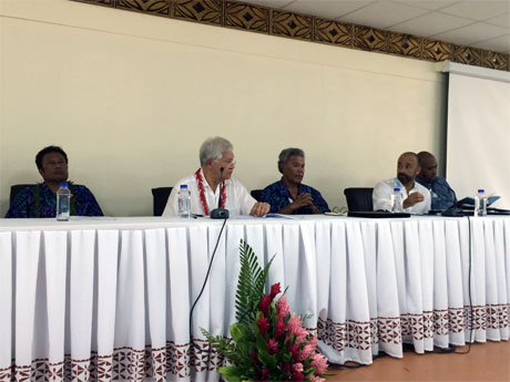 Mr. Serpa Soares with – from left to right – the President of Palau, the SG of the Pacific Island Forum and the Prime Minister of Tuvalu