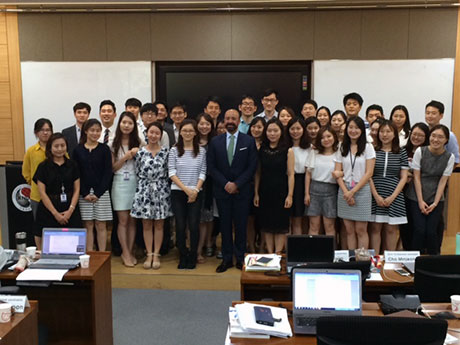The Legal Counsel, Mr. Serpa Soares, with the 2014-2015 diplomat candidates of the Korean National Diplomatic Academy