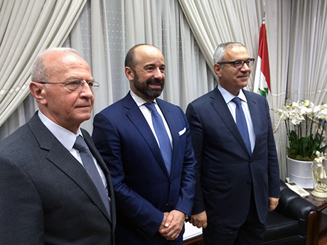 Mr. Serpa Soares, Judge Samir Hammoud, Prosecutor General of the State (left), and Judge Jean Fahed (right), President of the Supreme Judicial Council (right)