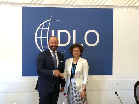 The UN Legal Counsel, Mr. Serpa Soares, and the Secretary-General of IDLO, Ms. Irene Khan