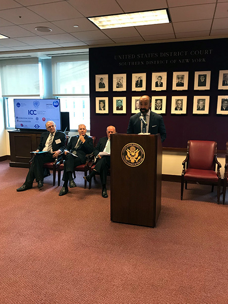 The United Nations Legal Counsel speaks at a reception at the U.S. District Court for the Southern District of New York