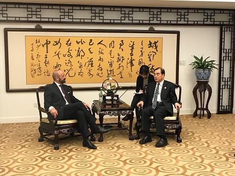 The United Nations Legal Counsel, Mr. Miguel de Serpa Soares, with H.E. Mr. KONG Xuanyou